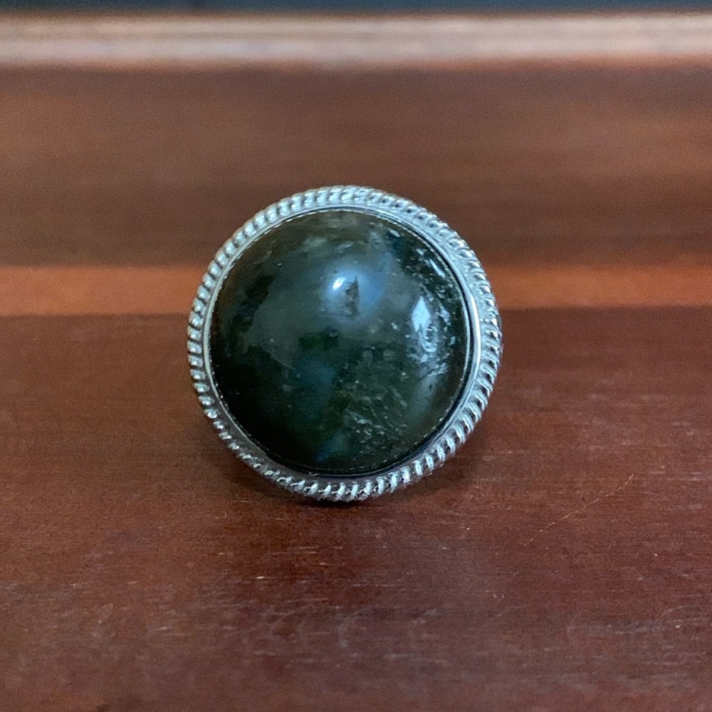 Chisel stainless steel labradorite ring size 7.75